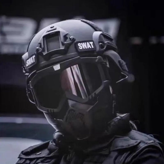 A Tactical Full-Face Mask Available in Two Color Options, Featuring Anti-Fog High-Definition Lenses, a Removable And Adjustable Ski Mask, And Comfortable Sponge Padding - Made of Quality Material