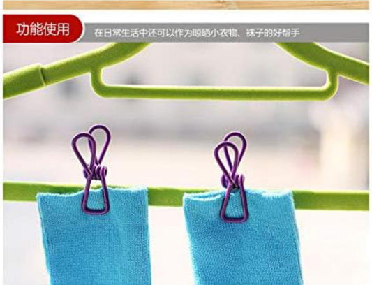 Pack of 12 Multicolor Stainless Steel Clothes Drying Clips