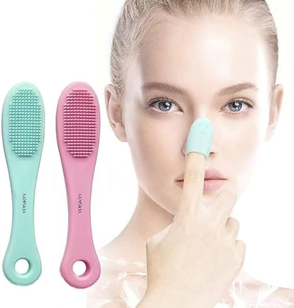 Silicone Face Cleaner Blackhead Remover Brush Cleanser Nose Pore Brush Finger Scrubber Massage Brush
