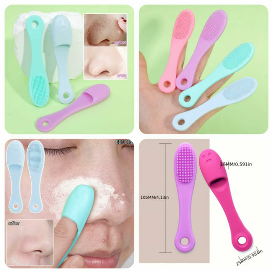 Silicone Face Cleaner Blackhead Remover Brush Cleanser Nose Pore Brush Finger Scrubber Massage Brush